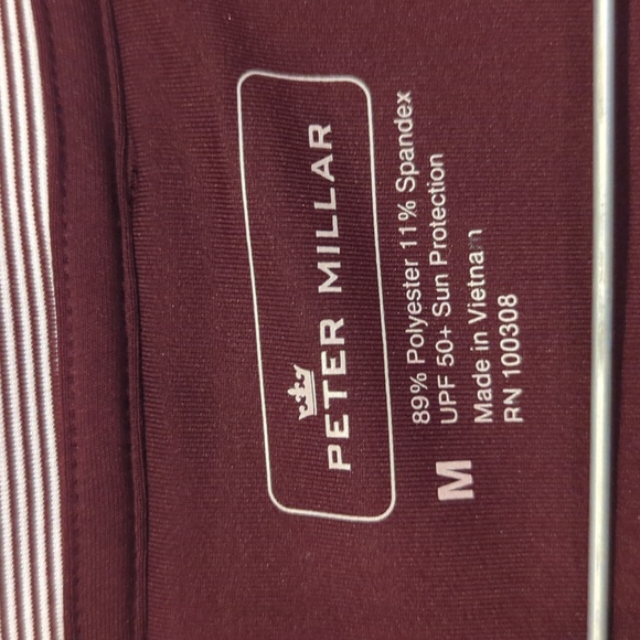Peter Millar X Minnesota Perth Mini-Stripe Performance Pullover Maroon White M - Picture 2 of 11